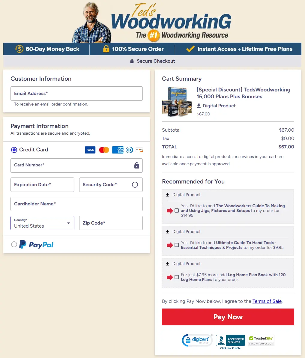 teds-woodworking-checkout-page
